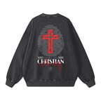 "Christian Identity" Snow Wash Oversized Sweatshirt