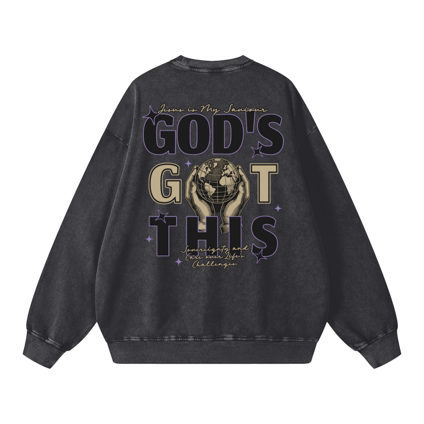 "God's Got This" Snow Wash Oversized Sweatshirt