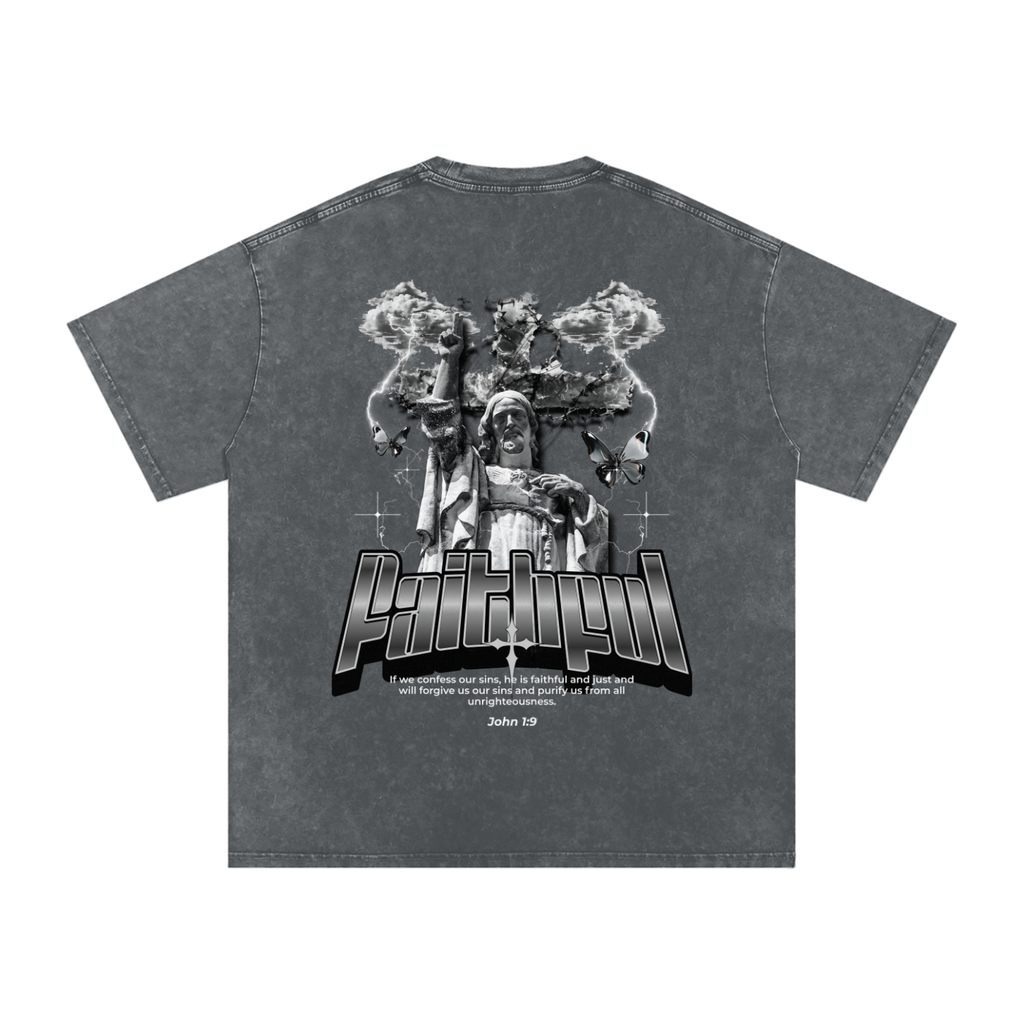 "Faithful" Snow Washed T-Shirt