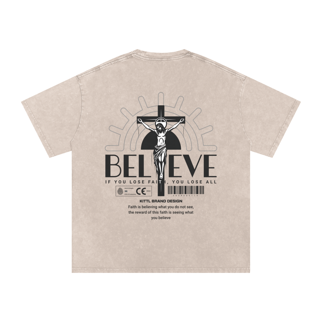 "Believe" Snow Washed T-Shirt