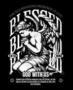 "GOD WITH US" Snow Wash Fleece Cotton Hoodie