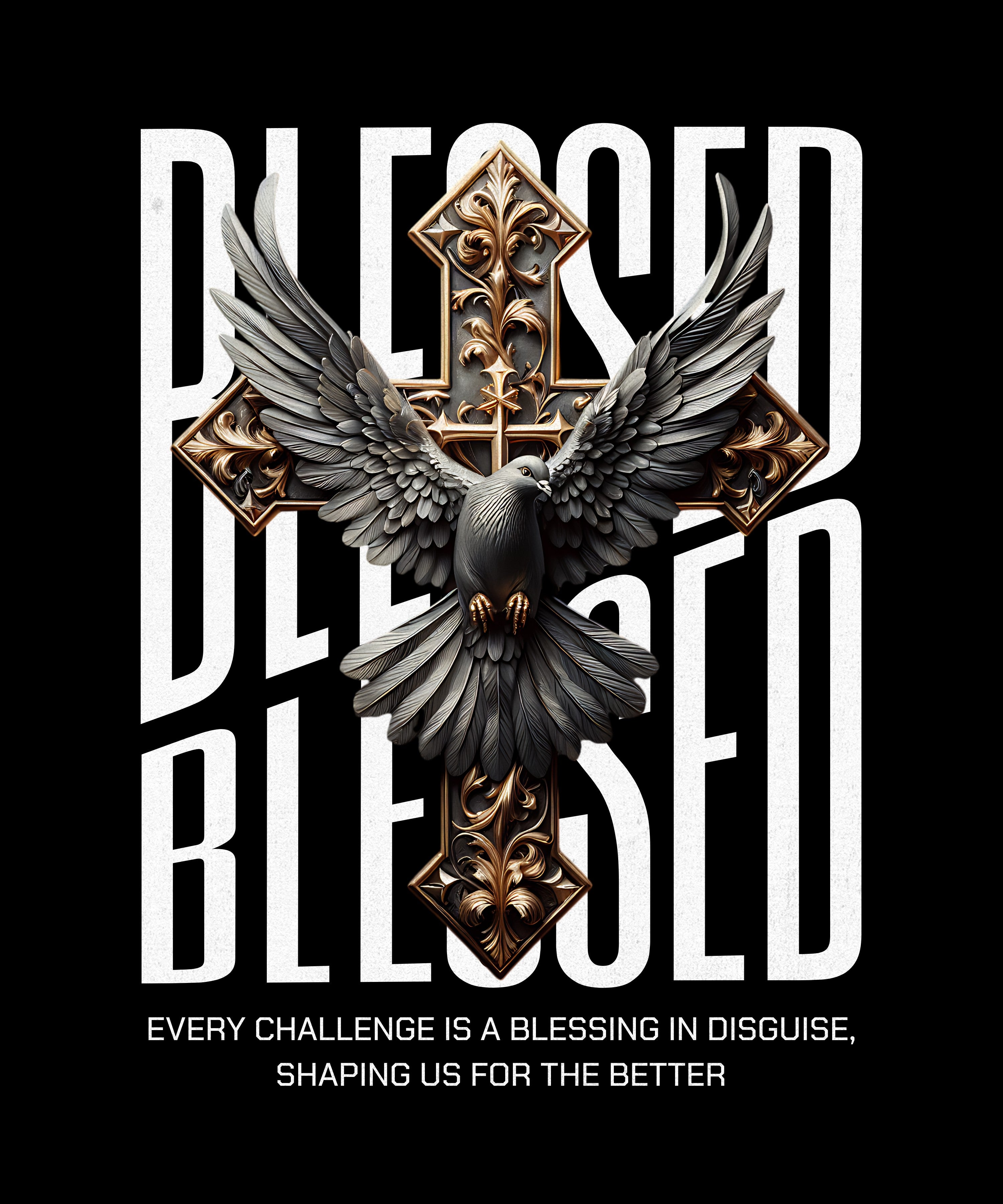 "BLESSED BLESSED BLESSED" Snow Wash Oversized Sweatshirt