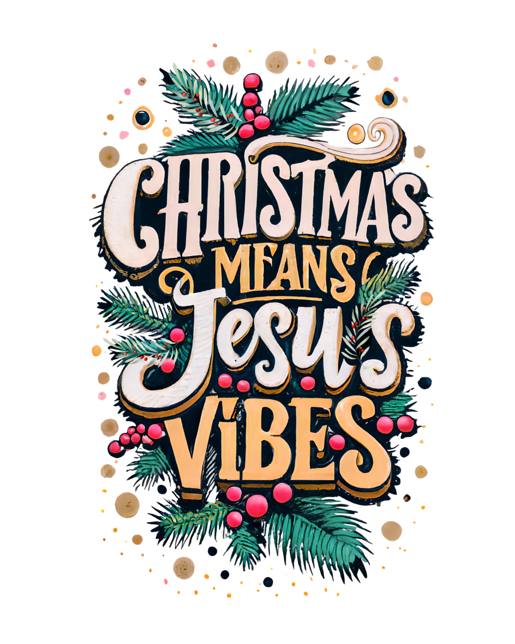 🎄 "Christmas Means Jesus Vibes" Essential Cotton T-Shirt 🎄