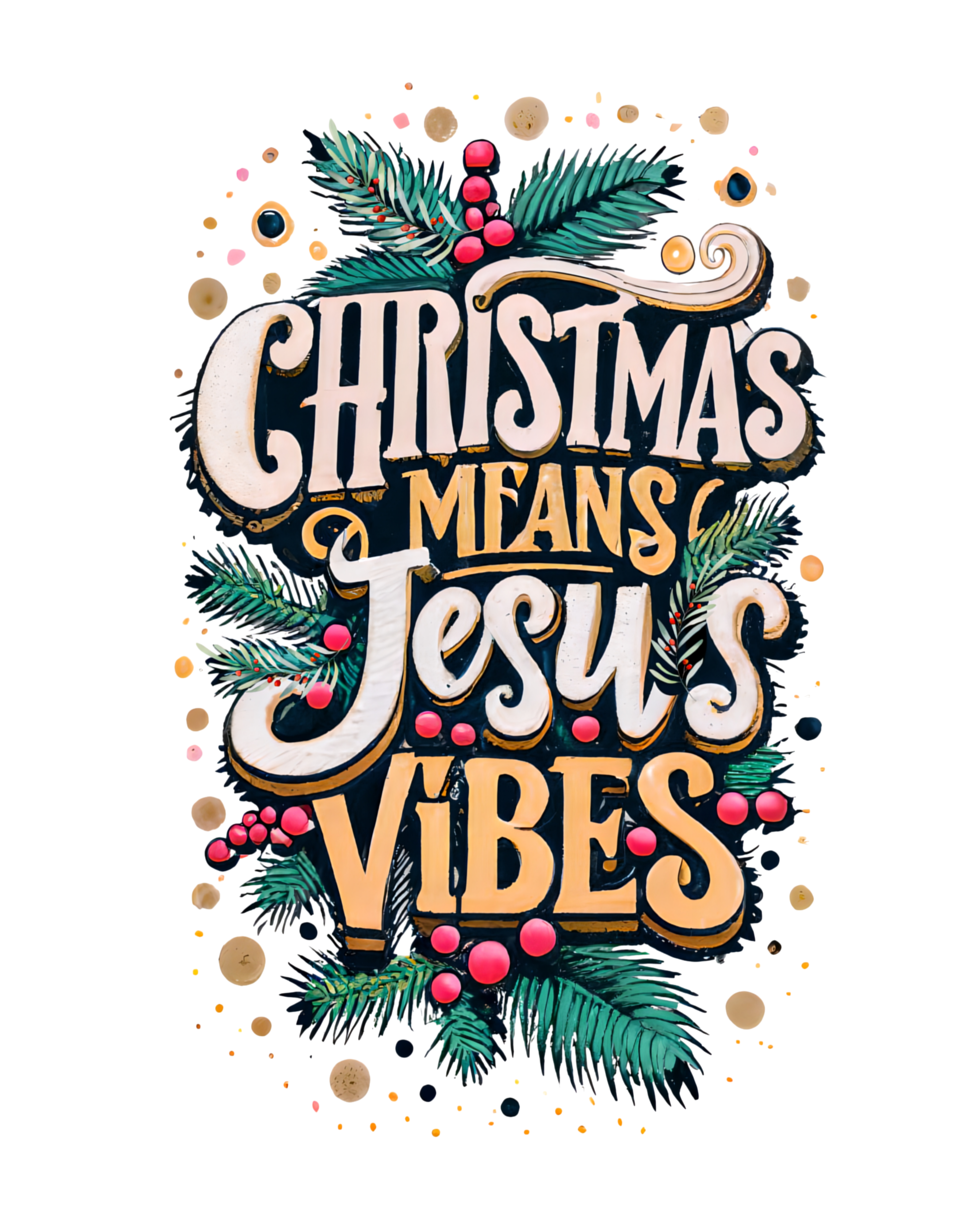 🎄 "Christmas Means Jesus Vibes" Essential Cotton T-Shirt 🎄