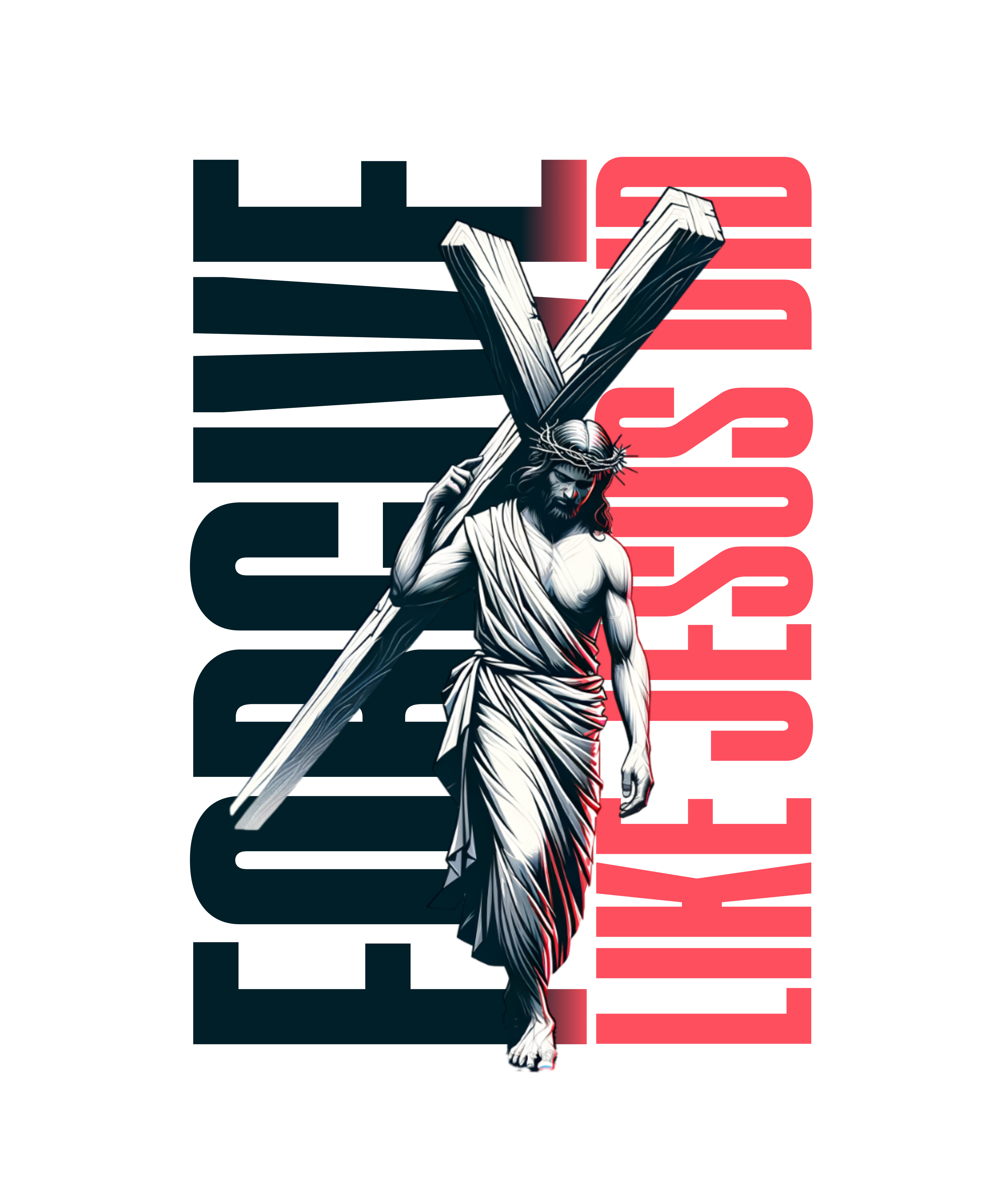 "FORGIVE LIKE JESUS DID" Streetwear Fleece Hoodie