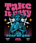 "Take It Easy" Snow Wash Oversized Sweatshirt