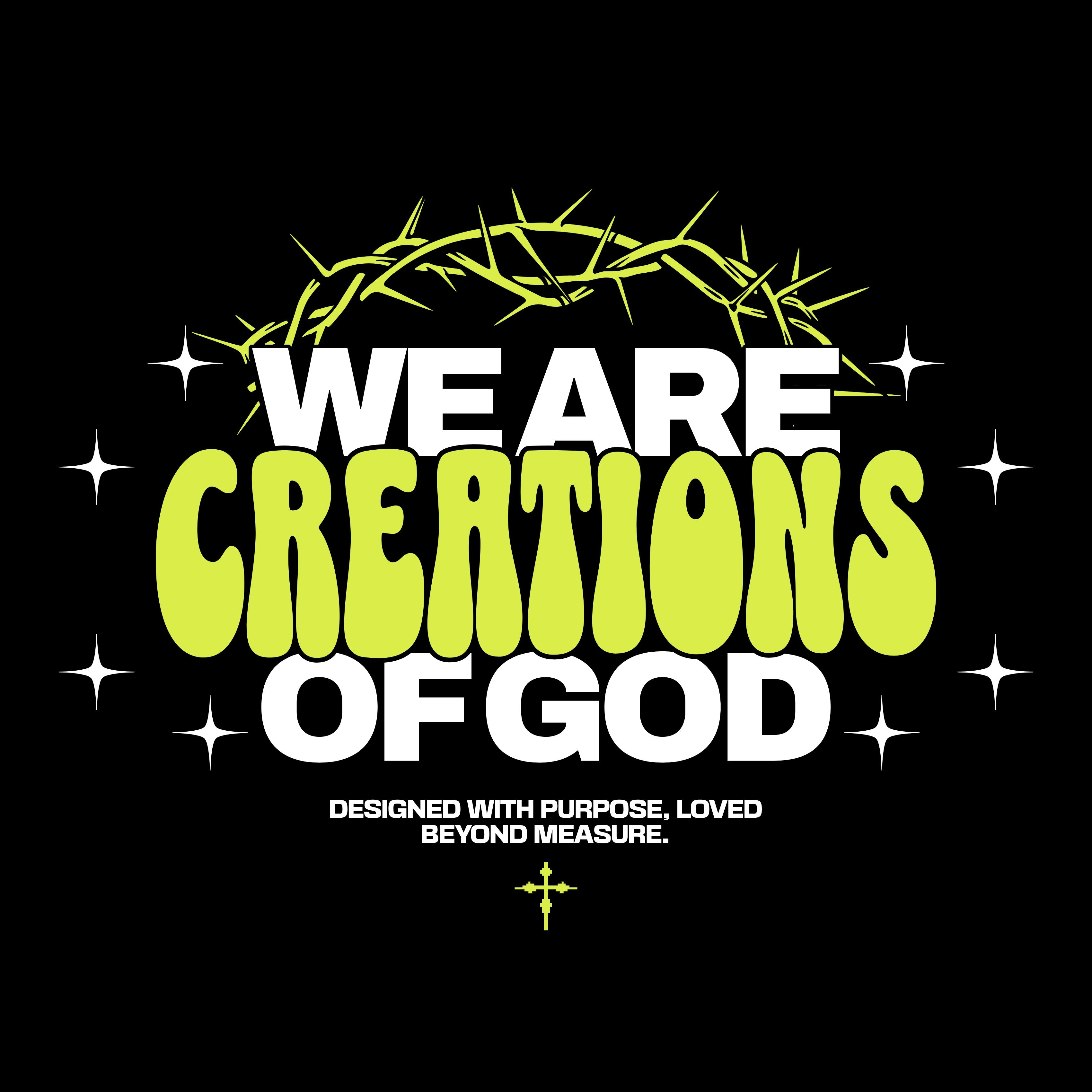 "We Are Creations Of God" Streetwear Fleece Hoodie
