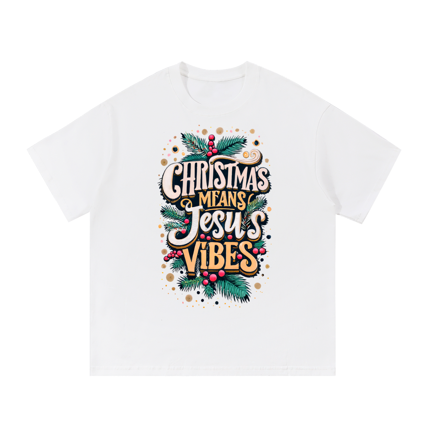 🎄 "Christmas Means Jesus Vibes" Essential Cotton T-Shirt 🎄