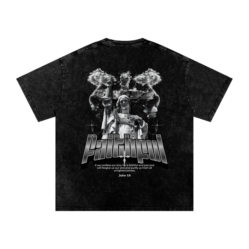 "Faithful" Snow Washed T-Shirt