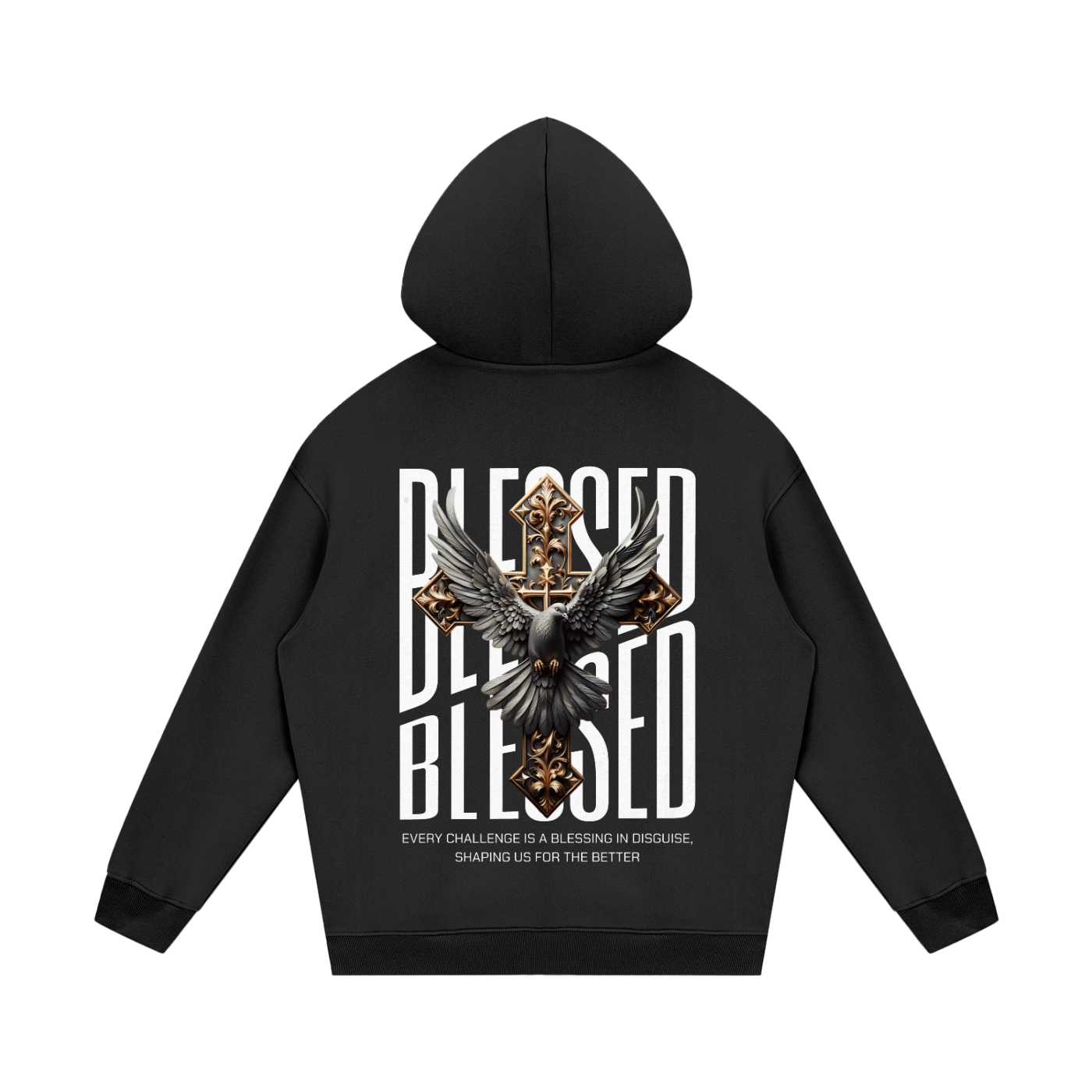 "BLESSED BLESSED BLESSED" Streetwear Fleece Hoodie