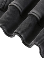 "GOD WITH US" Snow Wash Fleece Cotton Hoodie